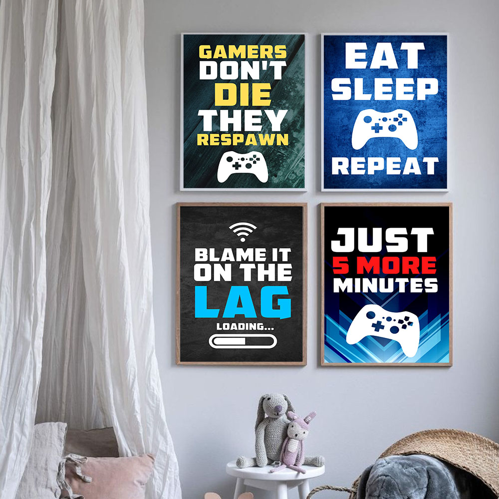 Poster Kanvas Permainan Konsol - Gaming Console Quotes ulasan dan harga