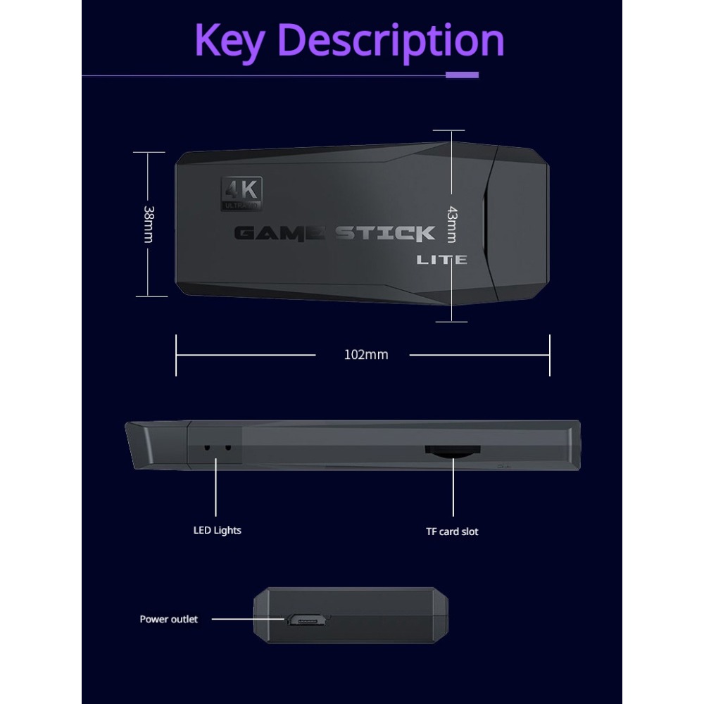 Konsol Game Stick Retro 4K Por - Gaming Console Stick ulasan dan harga